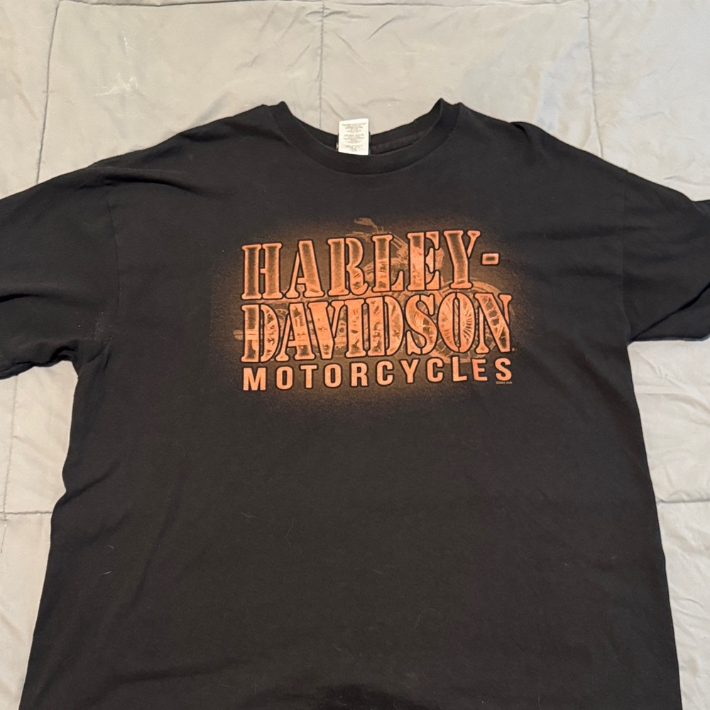 Harley-Davidson Black and Orange Short Sleeve Tee